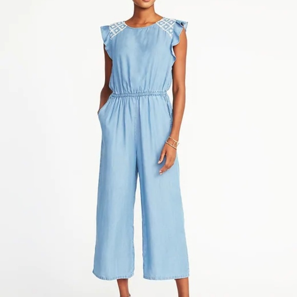 old navy chambray jumpsuit